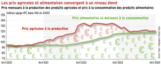 Les prix agricoles et alimentaires convergent à un niveau élevé