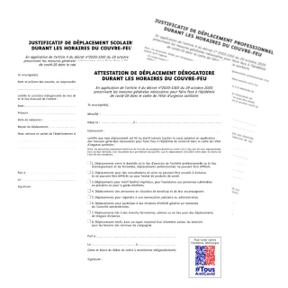 Couvre-feu : trouvez la bonne attestation